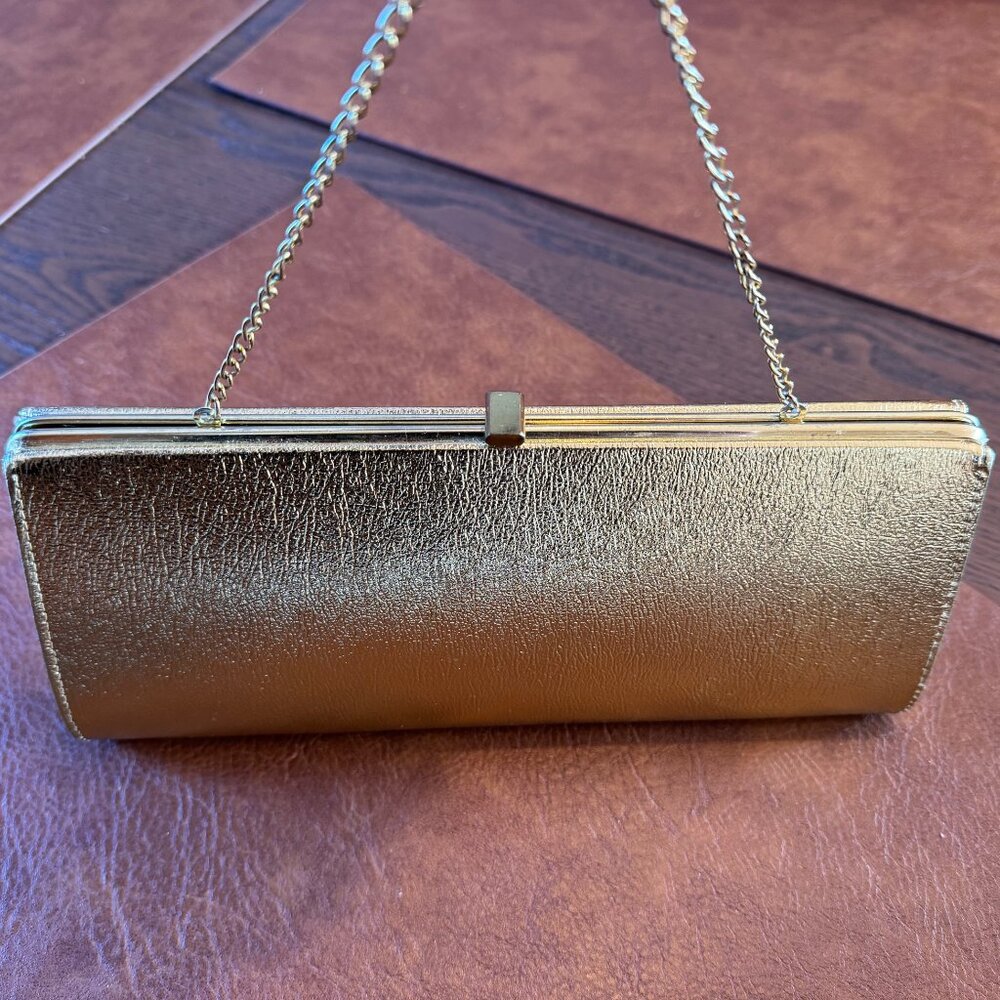 Vintage Gold Lamé Clutch - Evening Purse 50's-60's